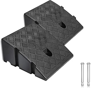 2Pack Curb Ramp for Driveway, Each 5.12" H 9.52" L, Extensible for Low Cars,