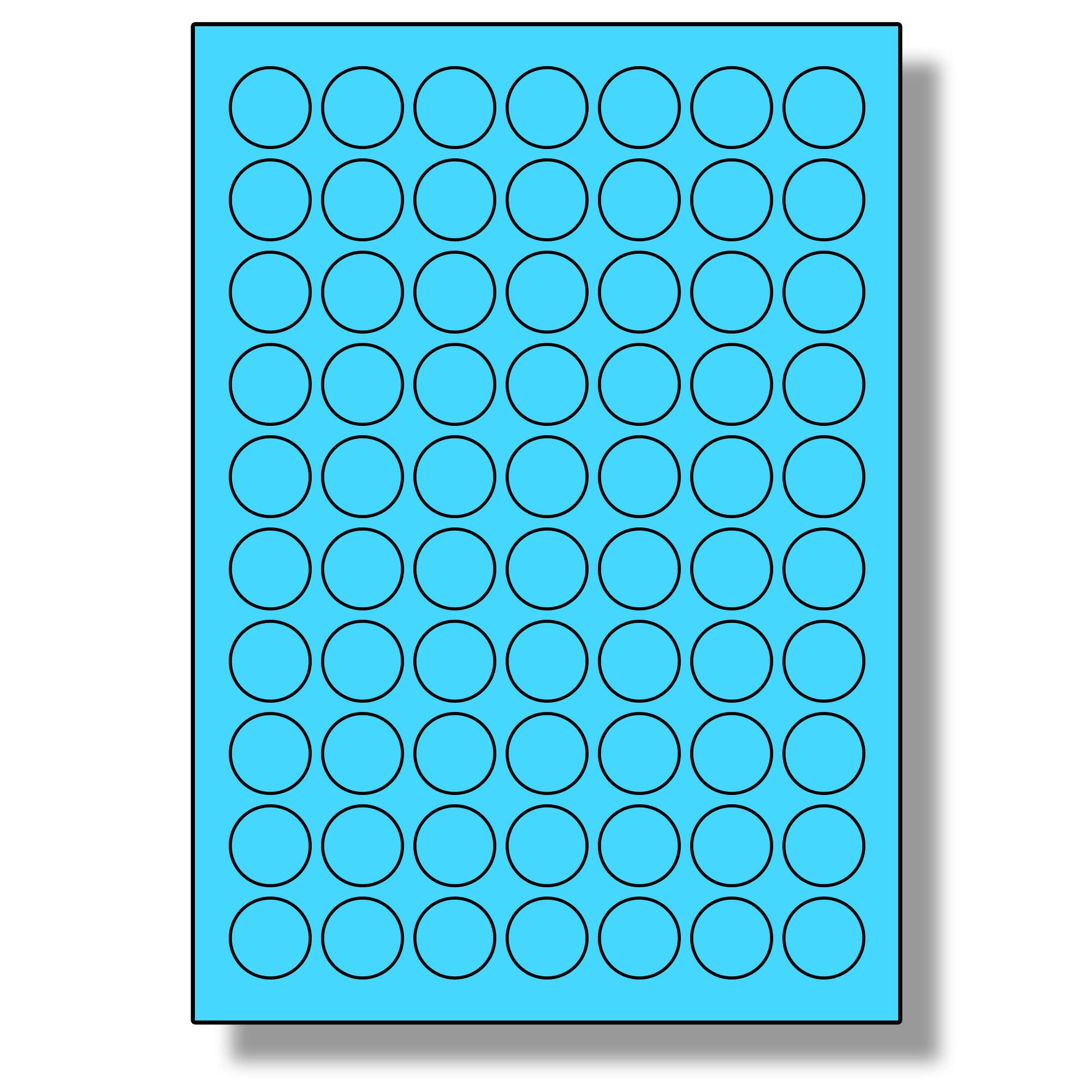 Label Planet® 70 Per Page/Sheet, 50 Sheets (3500 Blue Round Sticky Labels), Matt Permanent A4 Circular Coloured Printable Pricing Stickers, LP70/25RC, 25MM ⌀ Circles, Dots for Colour Coding — image 1