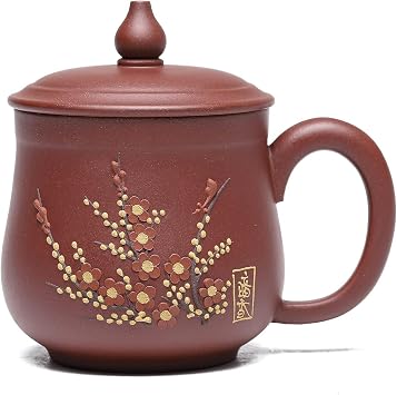 Zisha Teacup 10.8 Oz, Chinese Genuine Yixing Clay Tea Mug,Finemade Tea Cup -Qingshui Clay