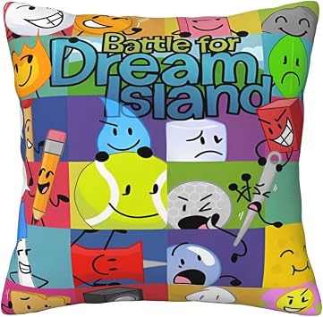 Bfdi-Battle for Dream-Island Throw Pillow Covers 18"X18" Decorative Soft Pillowcases Home Decor Living Room Cushion Cases for Bed Couch Car