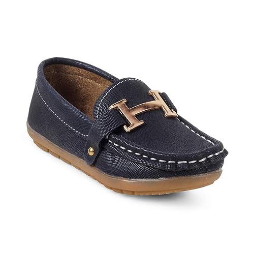 KITTENS Boys Black Slip-on Loafers