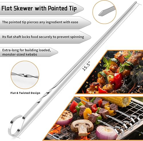 Miniatura 6 de 9 piezas de accesorios para parrilla de acero inoxidable resistente, juego de herramientas de barbacoa profesional con bolsa portátil, regalos de