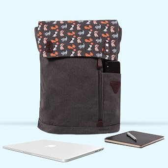 Biggdesign Dogs 15 inch Laptop Compatible School Backpack Gray with Vintage Waterproof Fabric
