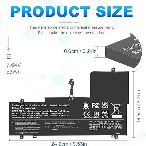 Miniatura 3 de L15L4PC2 L15M4PC2 - Batería para portátil compatible con Lenovo Ideapad Yoga 710-11 710-14IKB 710-14ISK 710-15IKB 710-15ISK 710-151KB 710-14ISK-IFI