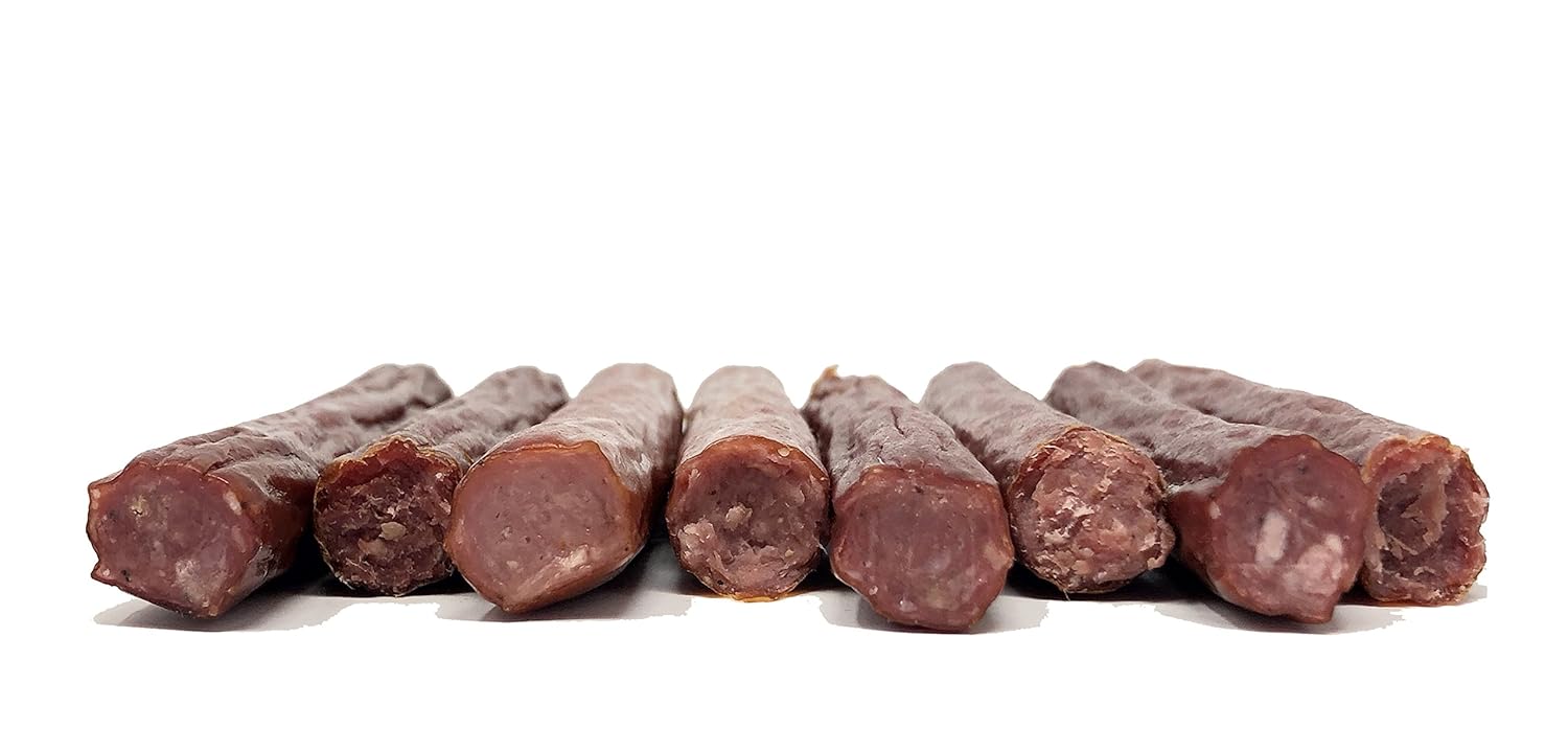PEARSON RANCH Game Meat Sticks Variety - Elk, Bison, Venison, Wild Boar - Exotic Jerky Sticks, No Added Nitrites, High-Protein, Paleo & Keto Friendly Meat Snacks, 1oz sticks, 6 each, Pack of 24