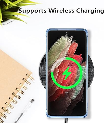 Miniatura 5 de RALEAVO Funda para Samsung Galaxy S21 Ultra, cubierta de lujo con revestimiento de lujo, delgada, ligera, brillante, carcasa para teléfono, TPU