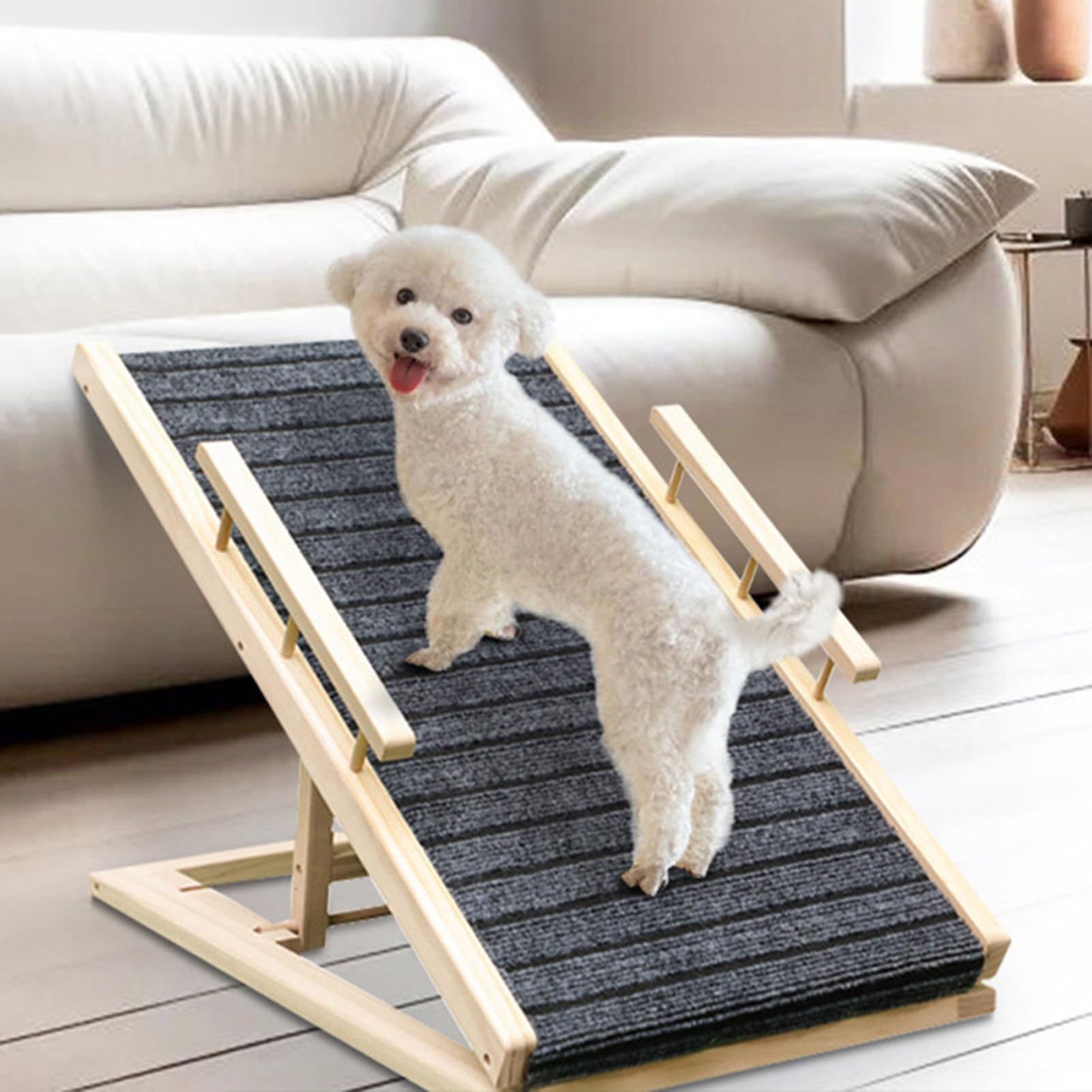 Scala per cani per letto, scala per cani regolabile in altezza, struttura stabile, rampa per cani, piedini antiscivolo, design, rampa per animali domestici, per esterni, auto, SUV, 70 x 35 cm