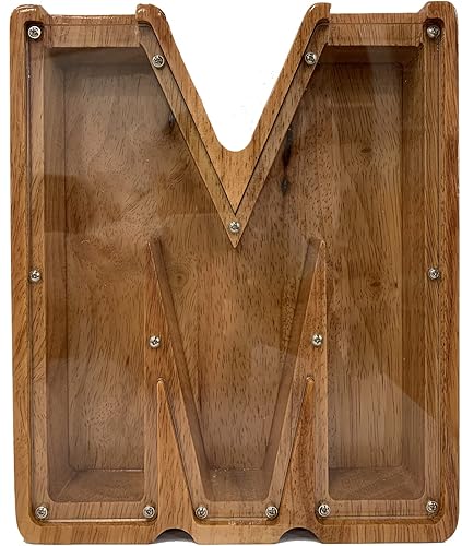Vista 191 de Alcancía grande de madera personalizada para niños, alcancía con nombre personalizado, alcancía (nombre grabado láser) letras del alfabeto
