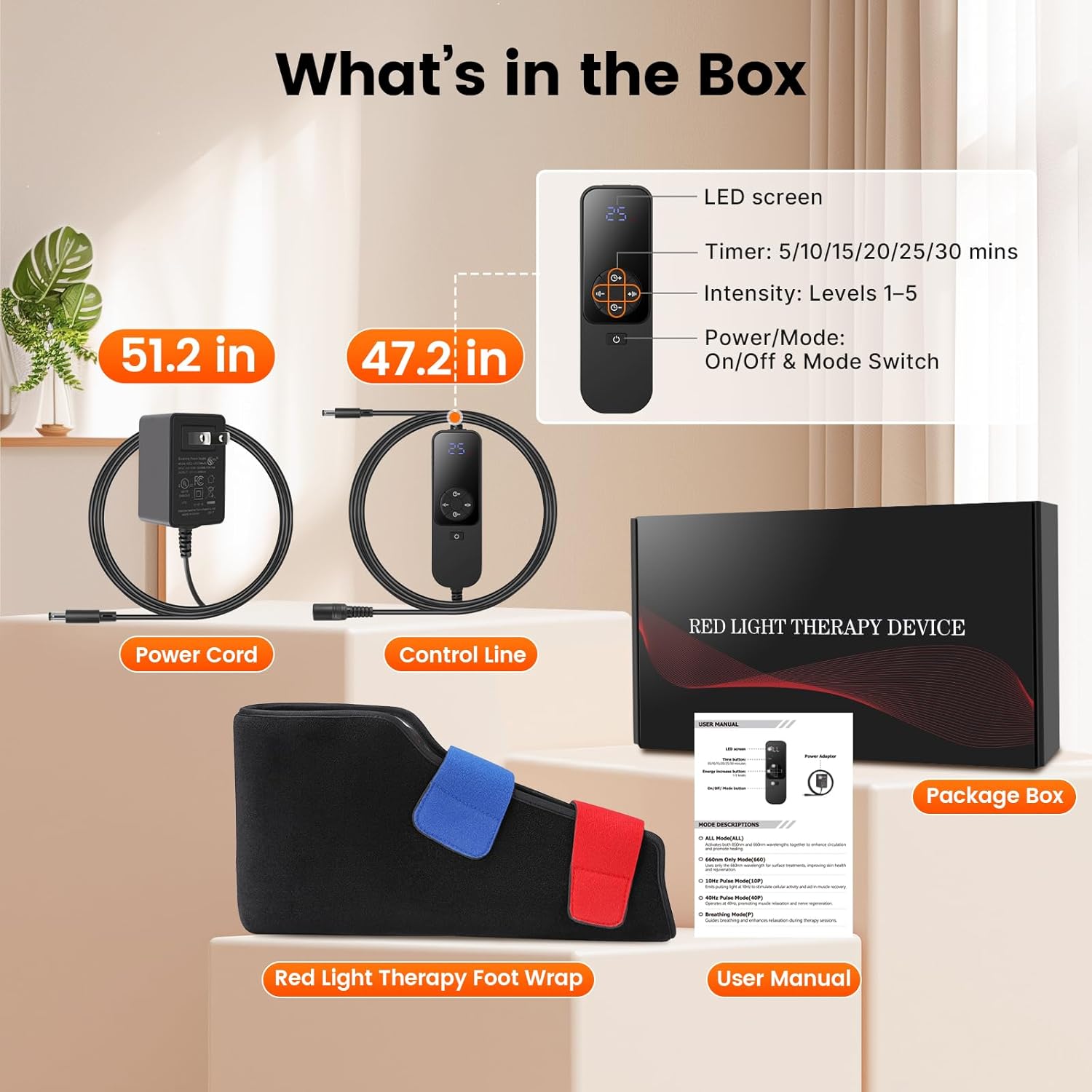 LIGHTIUM Red Light Therapy for Feet – Infrared Light Therapy Foot Wrap with 660nm Red & 850nm Near Infrared LEDs, Heat Therapy & Timer for Neuropathy, Joint, Ankle, Heel & Daily Foot Pain Relief - Image 7