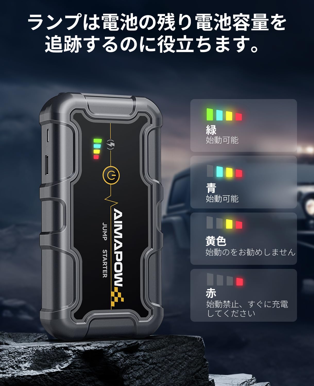 Amazon | AIMAPOW ジャンプスターター 6000A (すべてのガソリン車