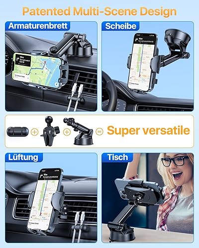 Miniatura 2 de YRU - Soporte para teléfono celular con ventilación de aire para automóvil, soporte de teléfono celular para salpicadero de automóvil, soporte de