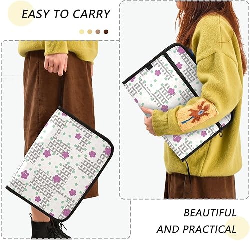 Miniatura 4 de Stylish Flowers Patterns Purple Accordion Folder 13 Pockets A4 Letter Size File Folder Jacket with Zipper Closure File Folder with Pockets for Nurse