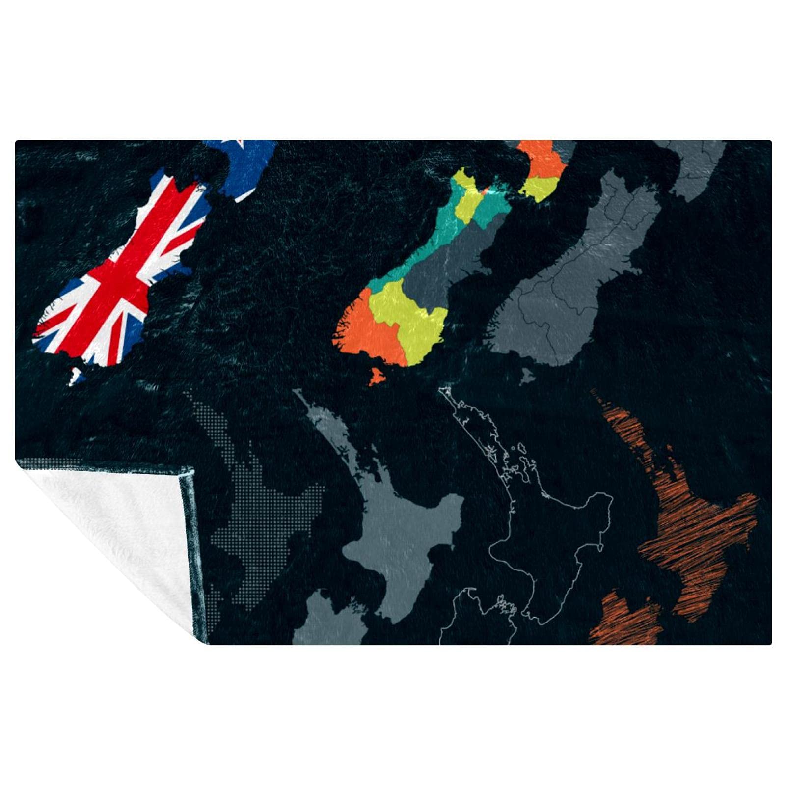 Couverture lit et canapé motif Nouvelle-Zélande plaid chaud 150 x 100 cm