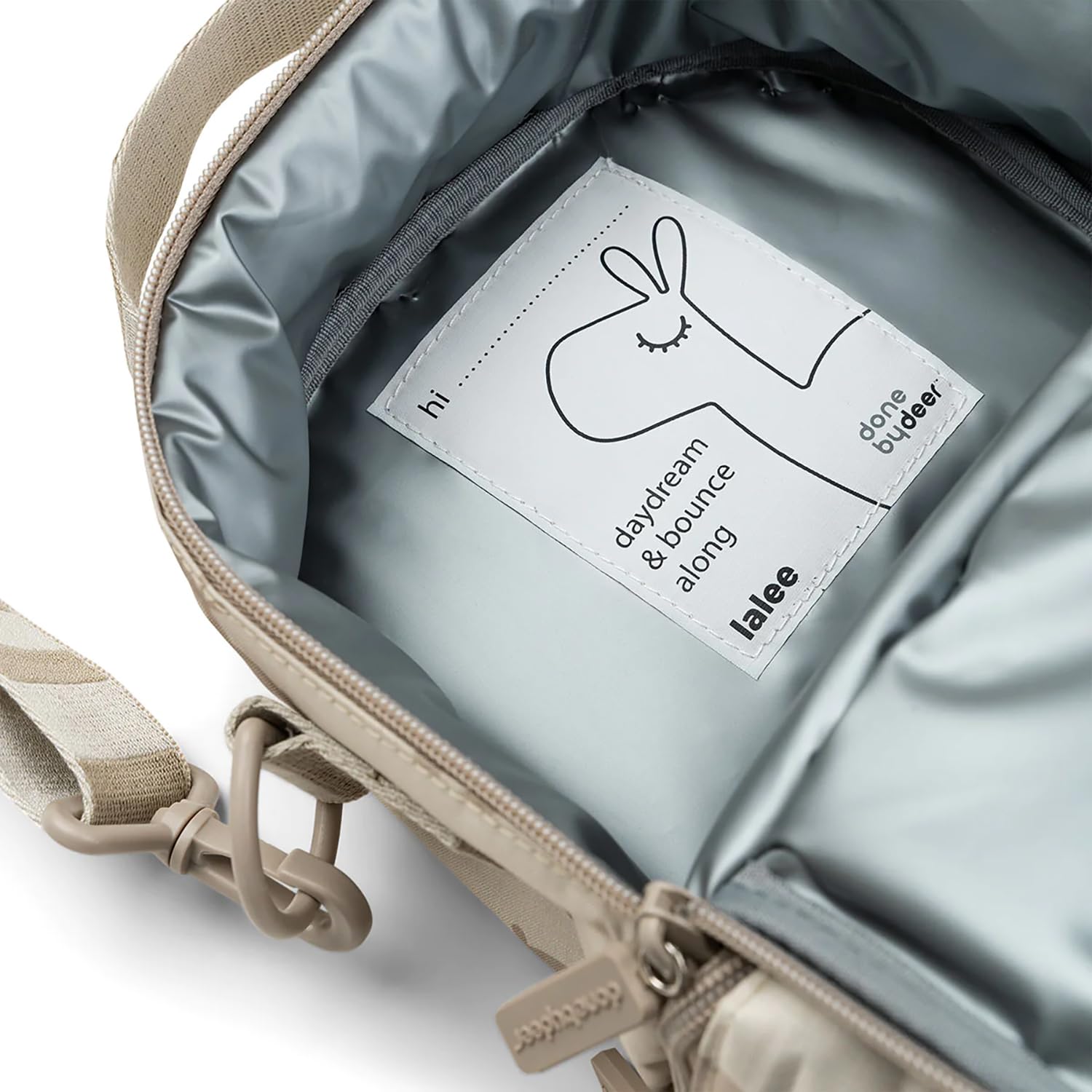 Done by Deer Isolierte Brotdose Tasche Kinder – Sand | Thermo Lunchbag für Mädchen & Jungen | Kinder Isoliertasche mit 2 Fächern & verstellbarem Schultergurt | Wasserabweisend & leicht zu reinigen