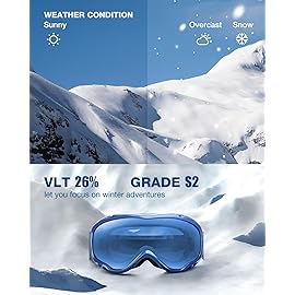 ZIONOR Lagopus Ski Snowboard Goggles UV Protection Anti fog Snow Goggles for Men Women Adult Youth