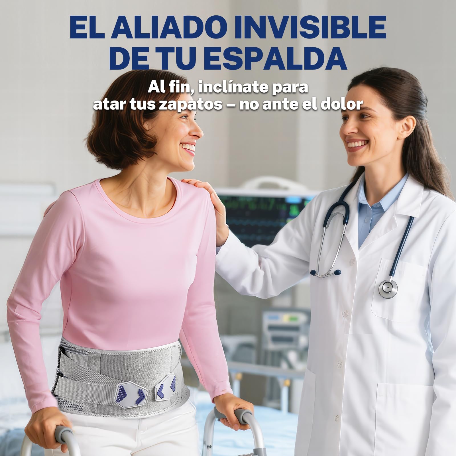 Fitomo Faja Lumbar Hombre y Mujer, Cinturón Lumbar 3D Transpirable de Malla – Alivia el Dolor de Espalda, Soporte Ancho y Resistente para Sedestación Prolongada, Conducir, Gimnasio y Ciática