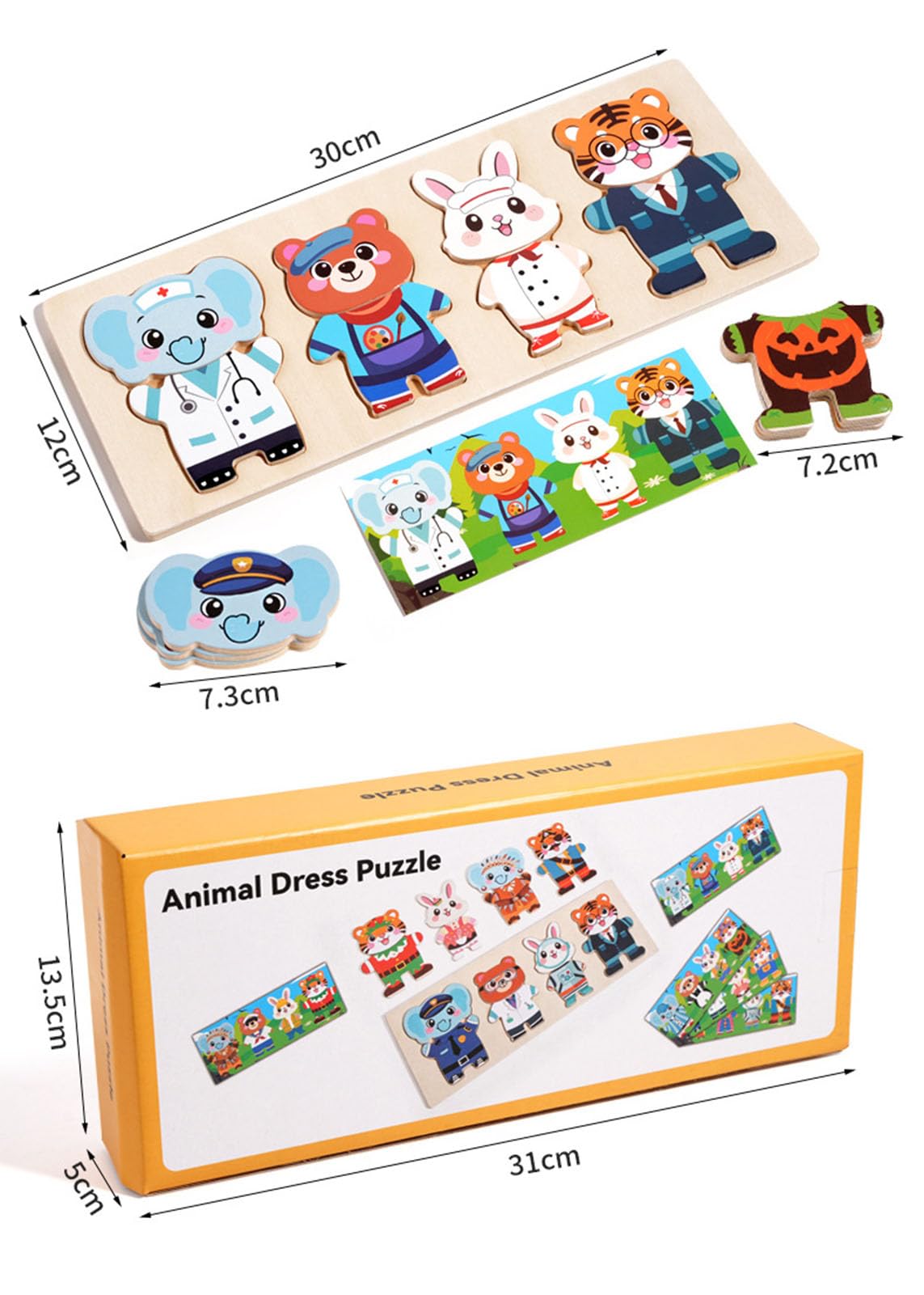 Puzzle di Travestimento con Occupazioni Animali, Gioco educativo per la cognizione