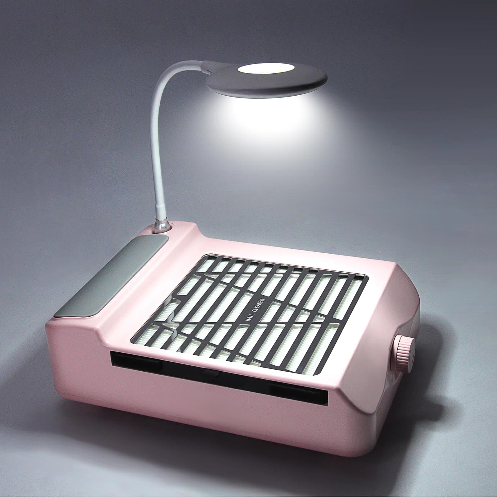 AONOLOVO Nail Dust Collector, Adjustable Suction, Professional Nail Fan Dust Collector with Light Manicure Dust Collector Nail Tech Vacuum Cleaner