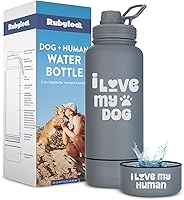 Vista 11 de Botella de agua para perros para amantes de los perros - Botella de agua aislada de acero inoxidable de 32 oz con doble pared con cuenco desmontable