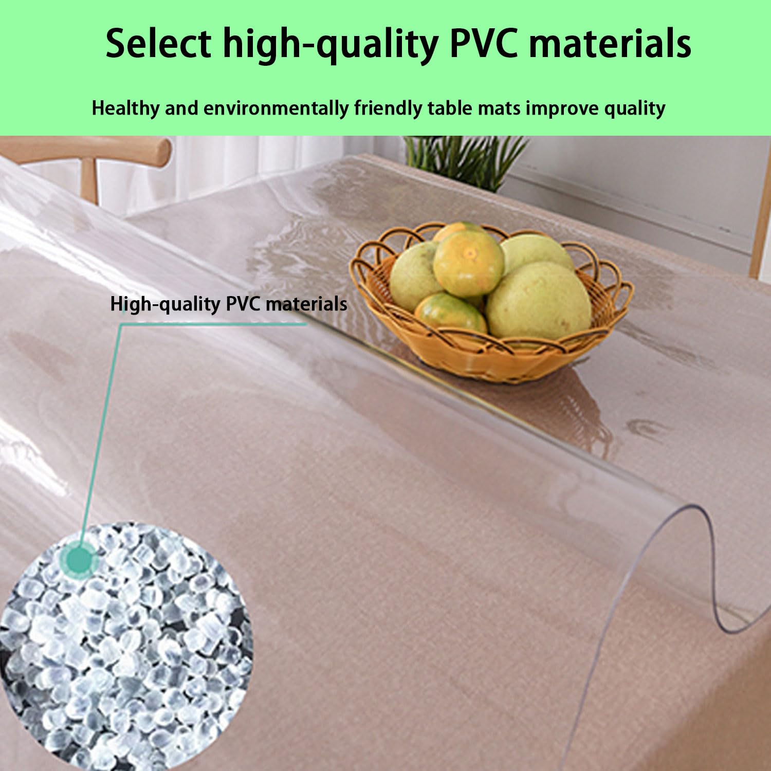Copertura Protettiva Trasparente Impermeabile per Tavolo, Spessore 1,5 mm, per Sala da Pranzo, Ufficio, scrivania, tavolino (1,5 mm, 24x24 pollici/60x60 cm)