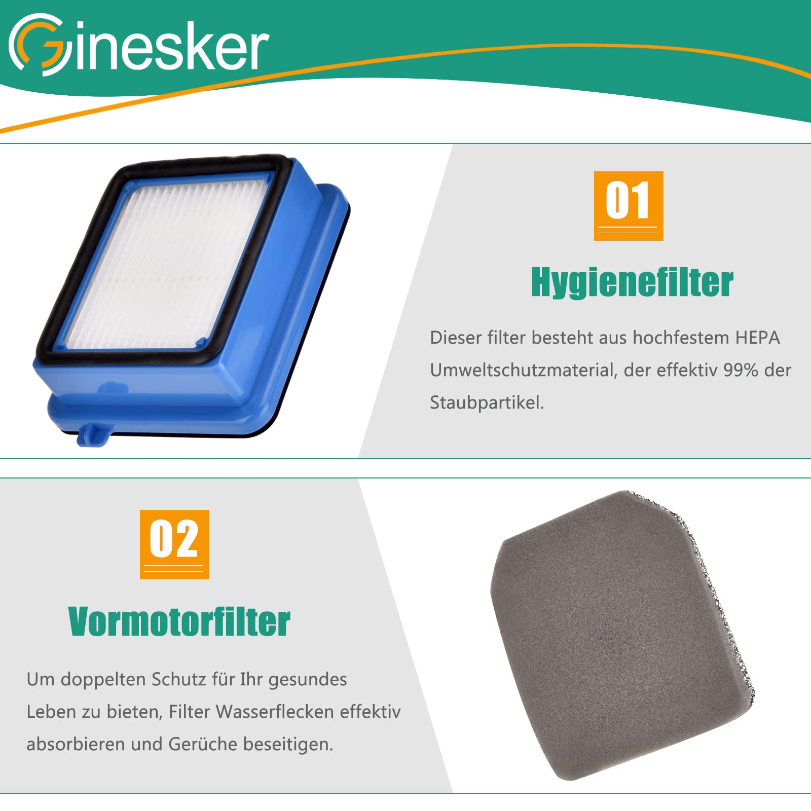 TOPINCN Set Di 2 Filtri Di Ricambio Per Aspirapolvere AEG QX6, QX7, QX8 2 - Filtri In ABS E Cotone Per Cattura Polvere E Allergeni