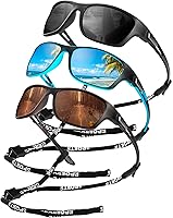 Vista 26 de KALIYADI Gafas de sol polarizadas para hombre, gafas de sol deportivas para conducir, ciclismo, pesca, con protección UV