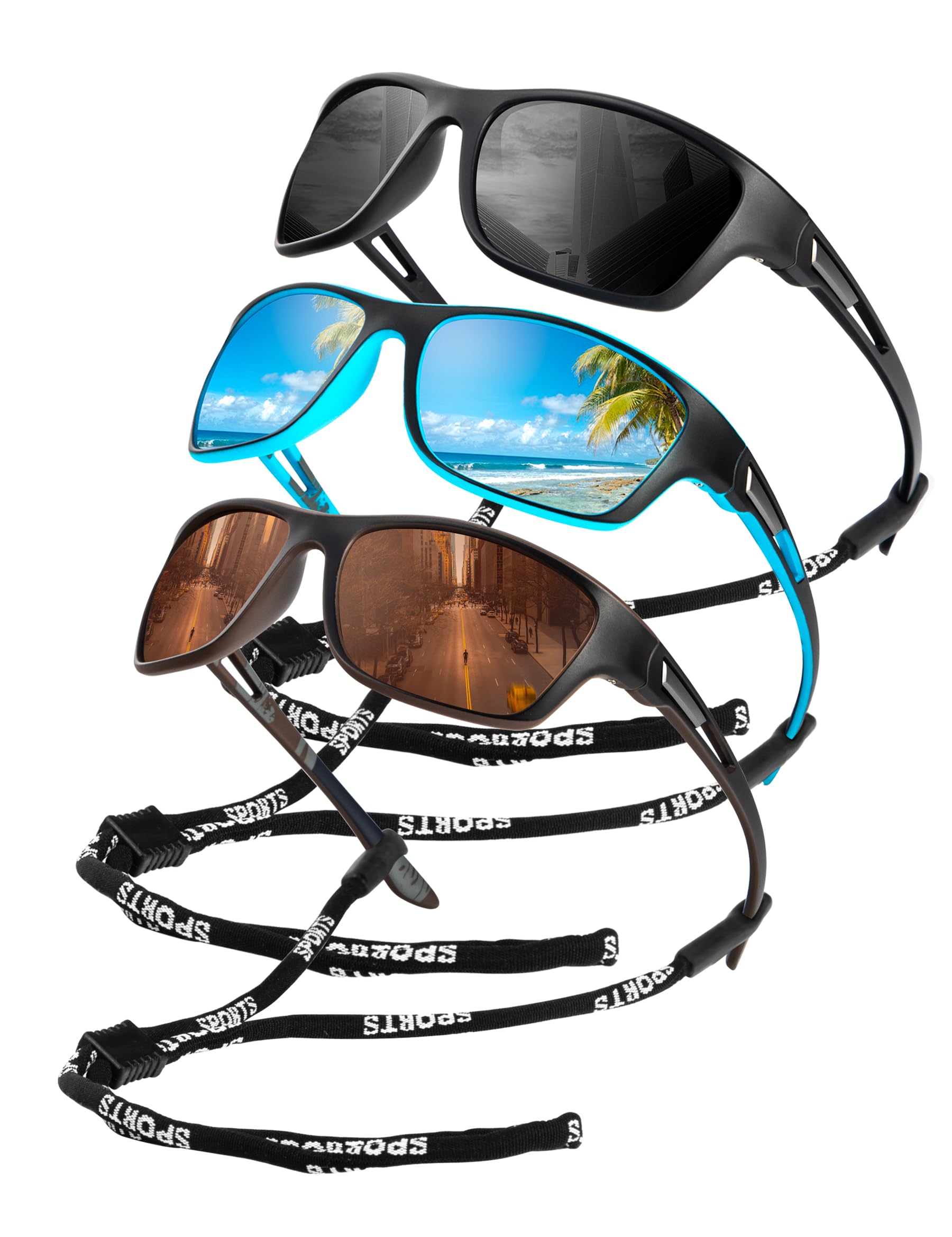 Polarized Sunglasses for Men, Sports Sun Glasses for Driving Cycling Fishing with UV protection