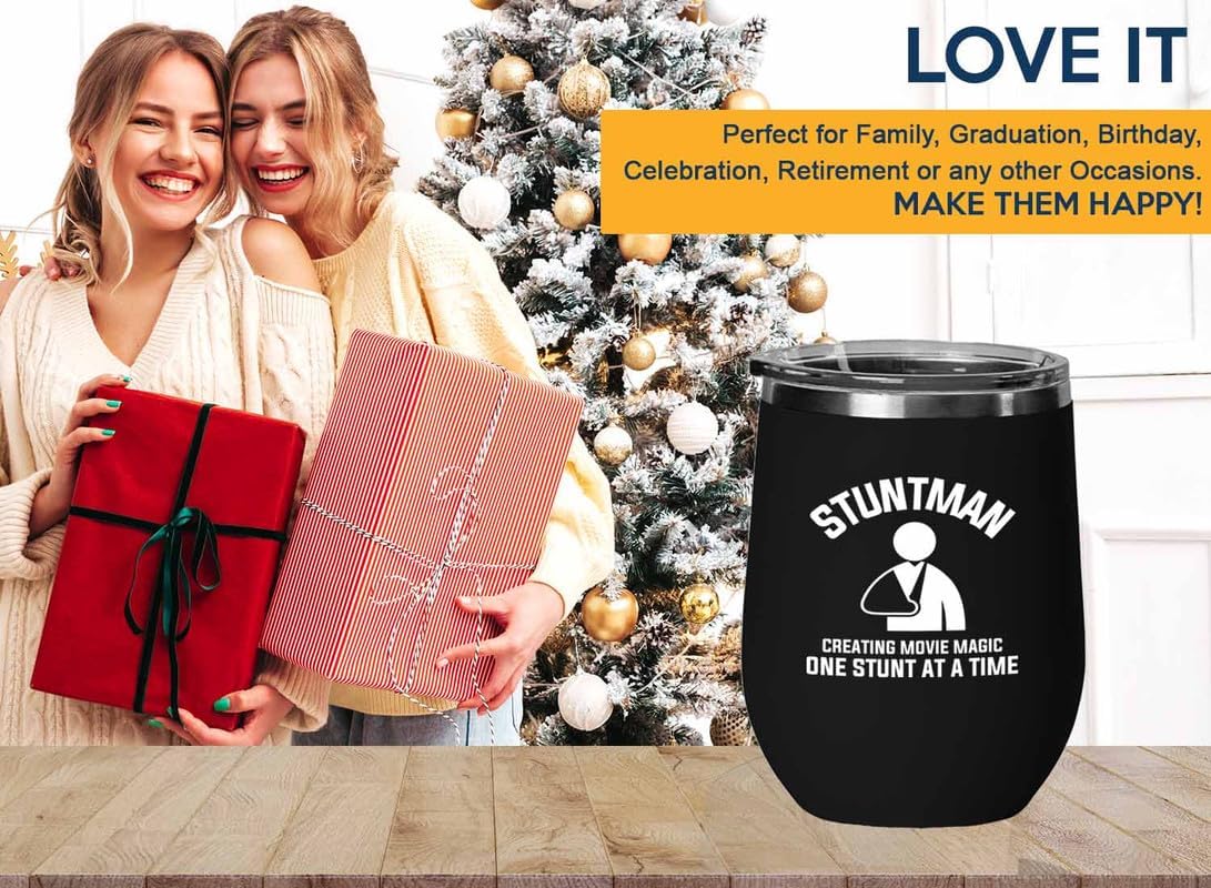 Stuntman Black Edition Wine Tumbler 12oz - Stuntman Creating movie - Stunt performer training Film choreography Actor Talent Work image 5