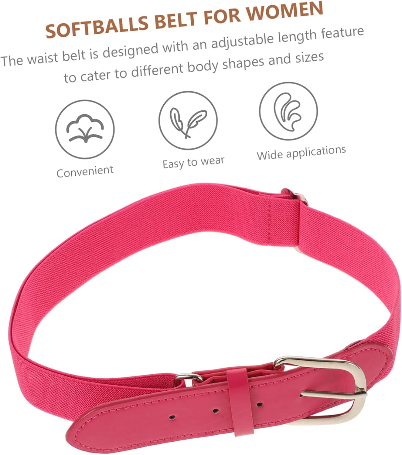 Didiseaon Elastic Waistband Boys and Girls Softball Belt Baseball Uniform Belt Pink