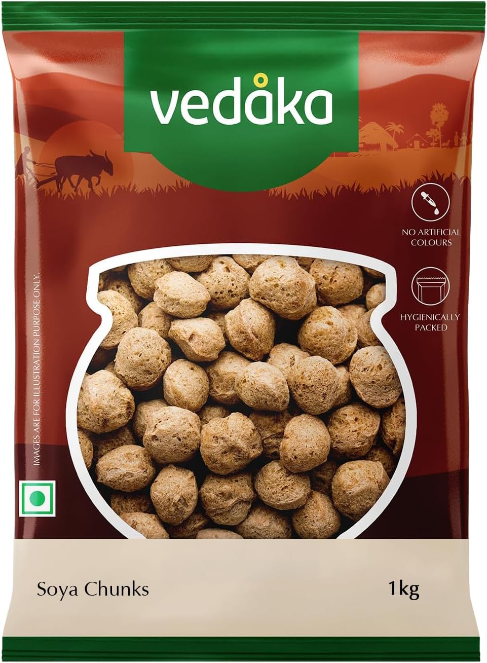 Amazon Brand- Vedaka Soy Chunks, 1 Kg