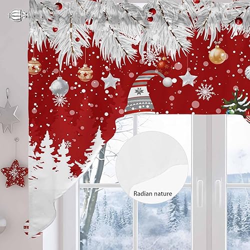 Miniatura 6 de Cortinas de cocina, cenefa con festón de Navidad, con bolsillo para barra, paneles de cortina para dormitorio, sala de estar, baño, cafetería,