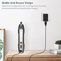 Vista 4 de FITE ON Cable micro USB y cargador de pared de repuesto para Dremel 7350-5 Lite 7760-N/25 Lite 7760 N/10 4V Li-Ion Kit de herramientas rotativas