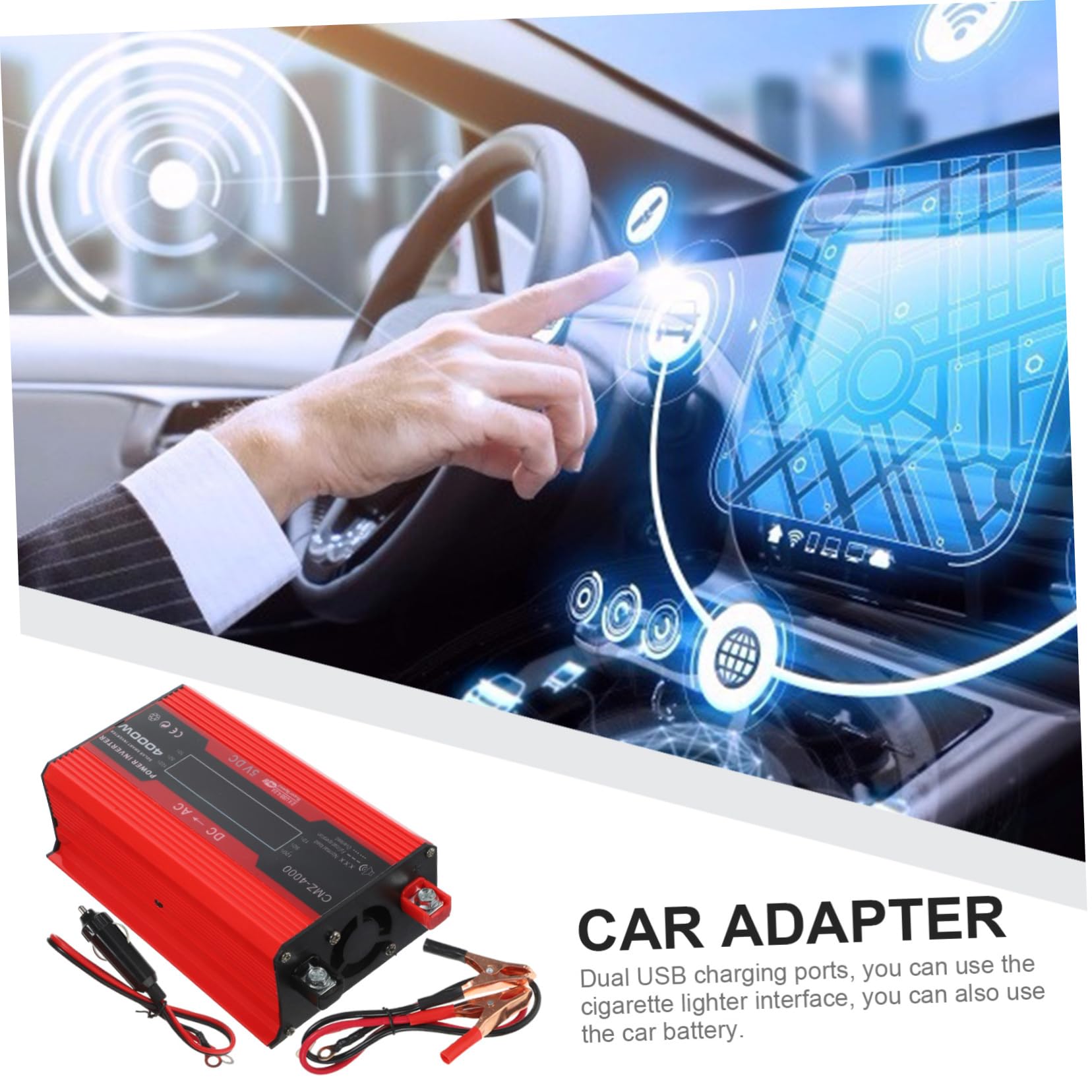 1set Inverter Potenza Con Display Lcd e Doppia Usb Adattatore Per Auto e Camper Per Viaggi e Attività All Aperto
