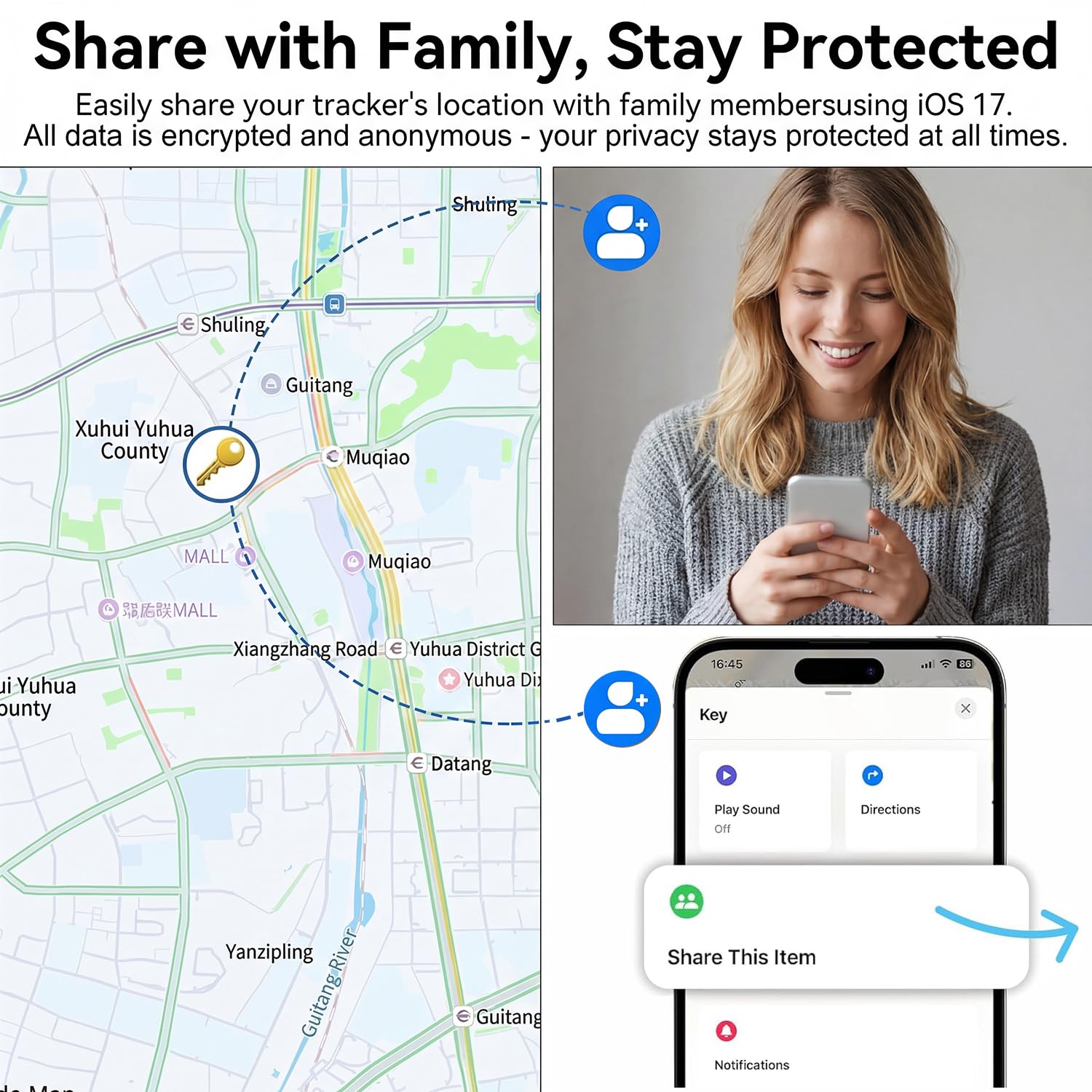 Smart Tag Bluetooth Tracker Android iOS 4 Pezzi Google Dov'è Apple Find My