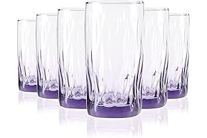 Wind-blown Ripple Purple Drinking Glasses: An Oasis of Hydration in Vibrant Hues