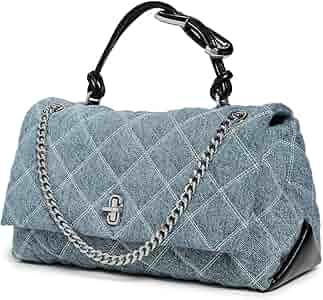 Marc Jacobs Women's The Quilted Denim Dual Chain Shoulder Marc Jacobs Women's The Quilted Denim Dual Chain Shoulder