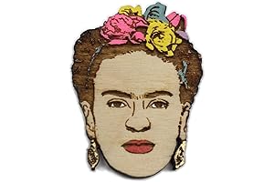 Frida Kahlo Hand-Painted Wood Pin: A Creative Expression of Art and Culture
