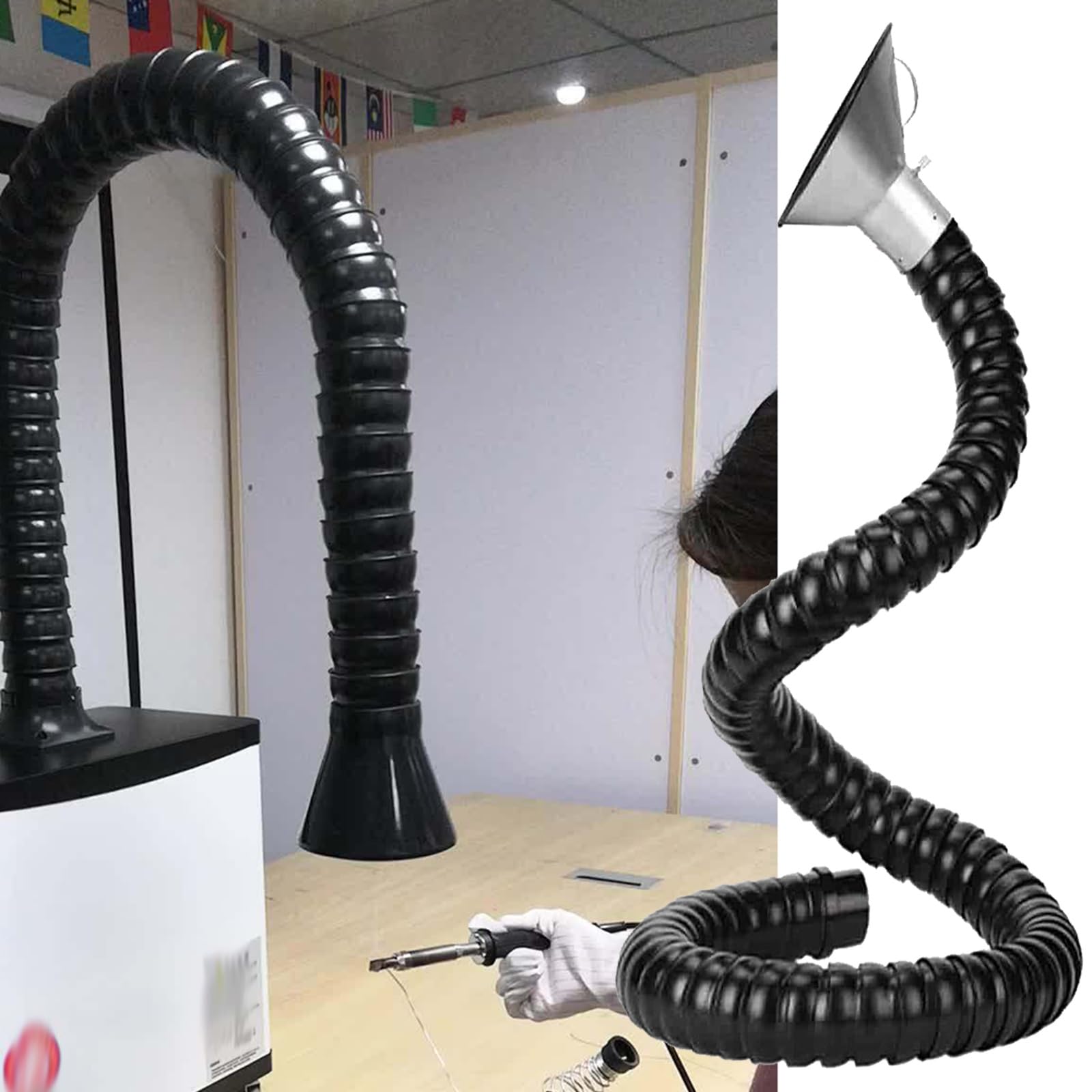 Bras de capture de fumée et conduit flexible pour stopper la poussière d'atelier
