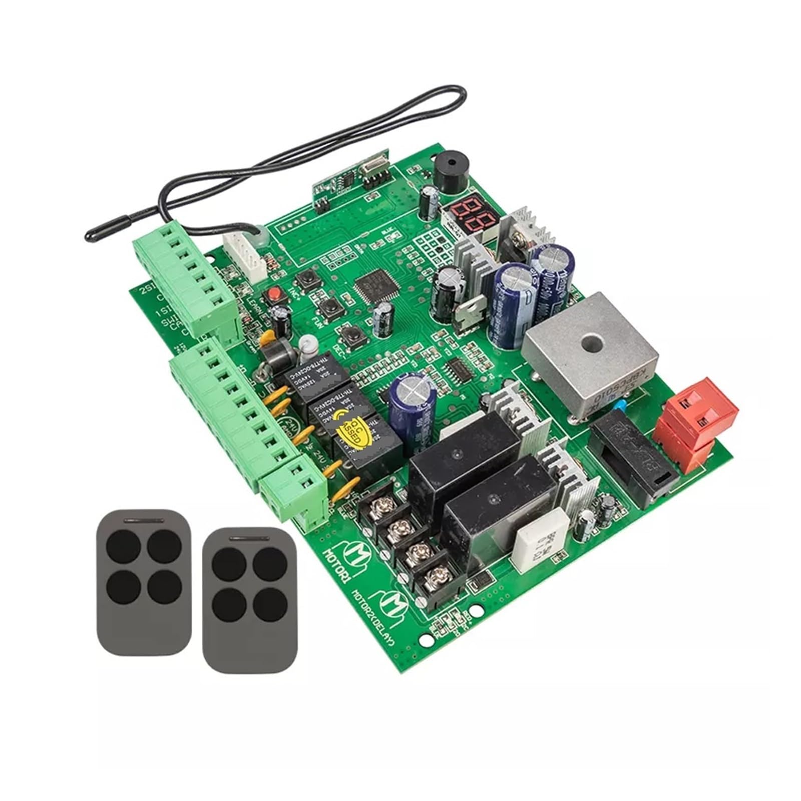 Carte de commande de portail battant à sortie DC12V 24V Connectez la batterie de secours ou le système solaire avec la quantité de télécommande en option Forte sensibilité(1 remote)