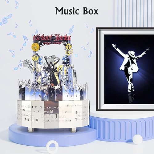 Miniatura 8 de Rompecabezas de metal 3D, caja de música de La Bella y la Bestia, kit de modelo de metal con luz LED colorida, modelo de tierra de metal, regalo