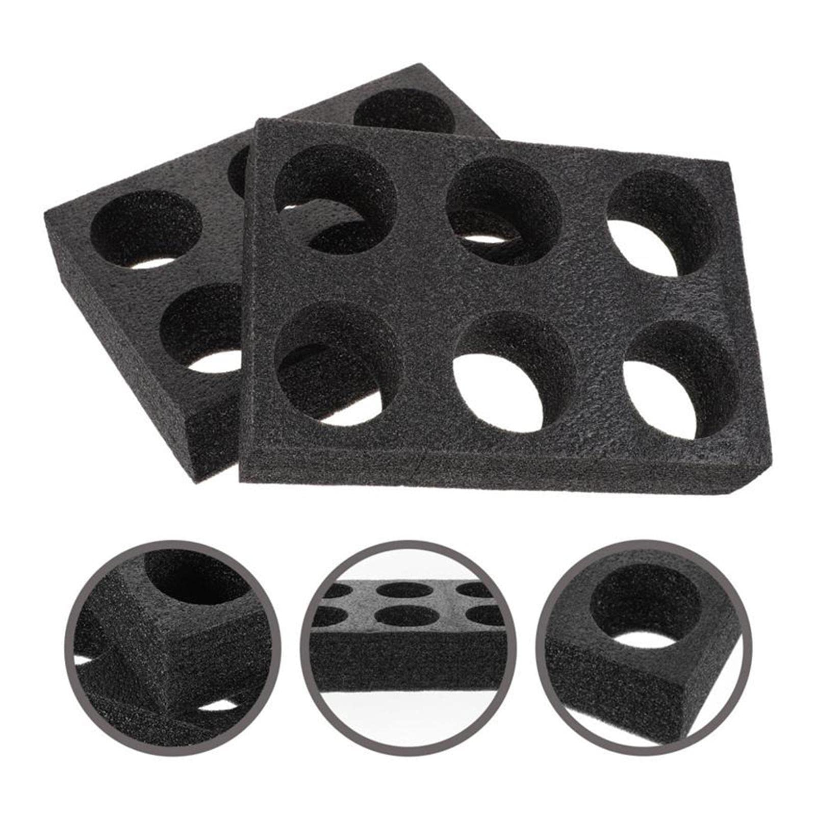 2 Set Getränkehalter Getränkehalter Tablett für Getränke Saft Bars 20 x 30 x 7 cm, schwarz, 2 Stück 6 Löcher