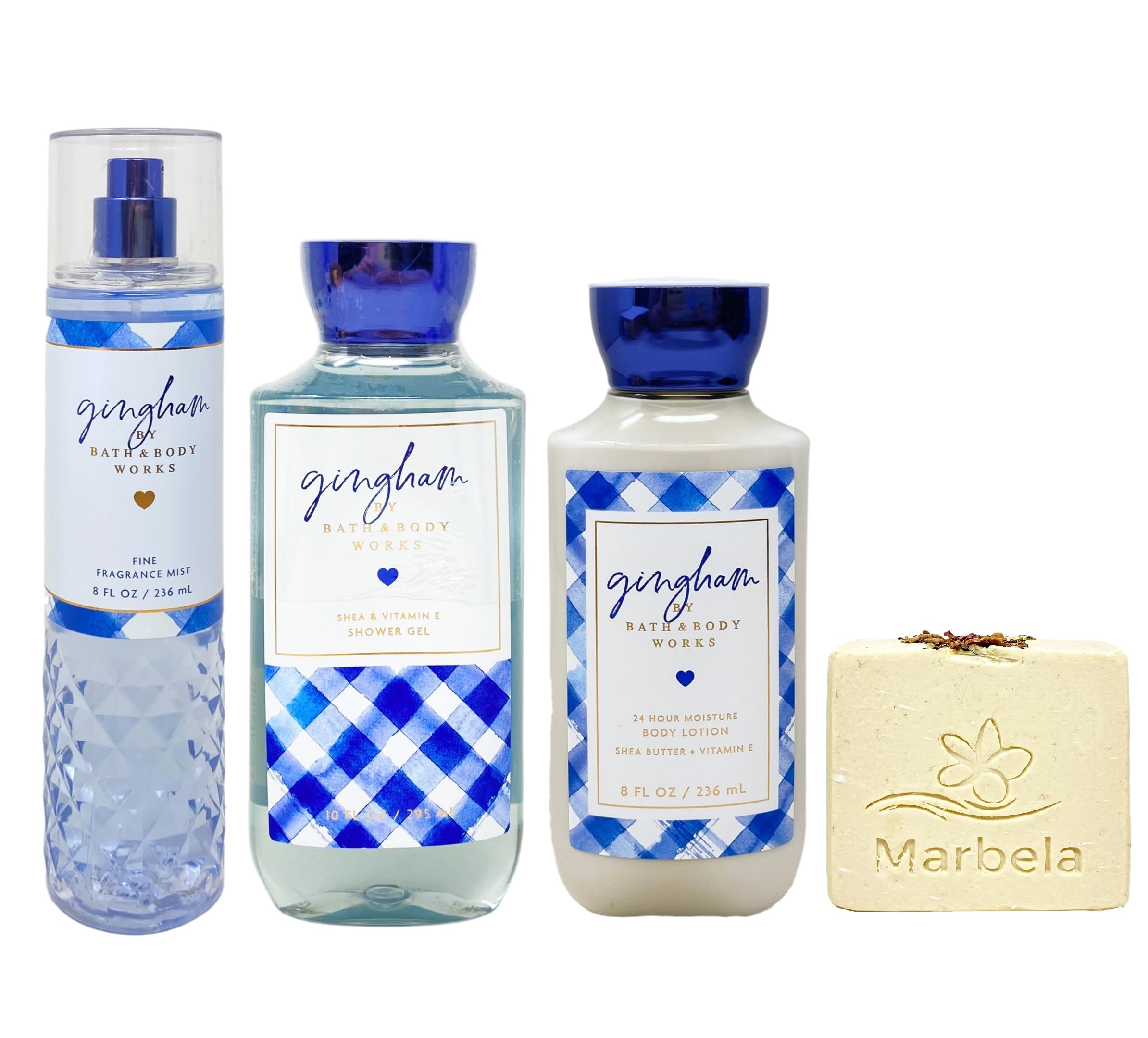 Amazon.com : Bath & Body Works Gingham Trio Gift Set - Fragrance Mist, Body Wash and Body Lotion - with a Creamy Rose Bar Soap - Full Size : Beauty & Personal Care Amazon.com : Bath & Body Works Gingham Trio Gift Set - Fragrance Mist, Body Wash and Body Lotion - with a Creamy Rose Bar Soap - Full Size : Beauty & Personal Care