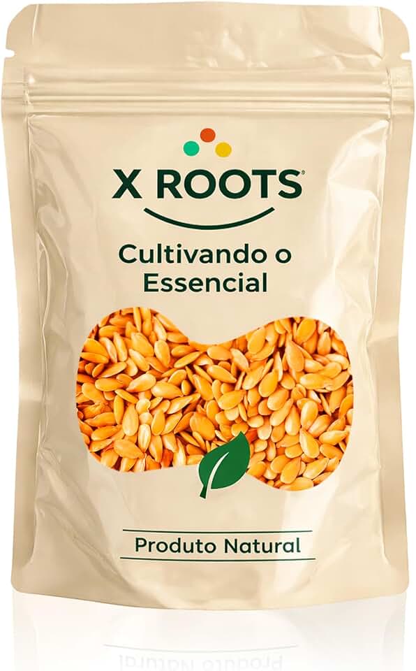 X Roots Semente de Linhaça Dourada 1kg | Fonte de Ômega 3, Fibras e Proteínas
