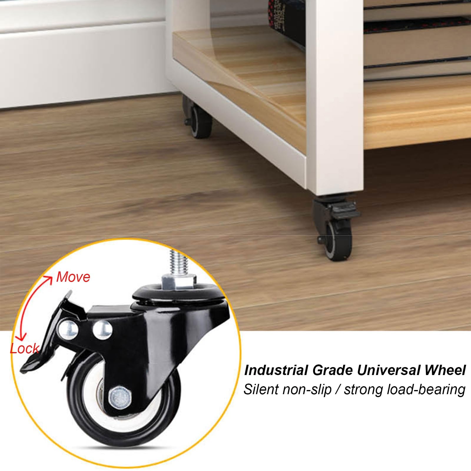Soporte para Impresora Debajo del Escritorio de 19,7''x19,7'' con Estante de Almacenamiento, Carrito rodante de 2 Niveles con Ruedas bloqueables, Soporte para copiadora de Mesa Ver