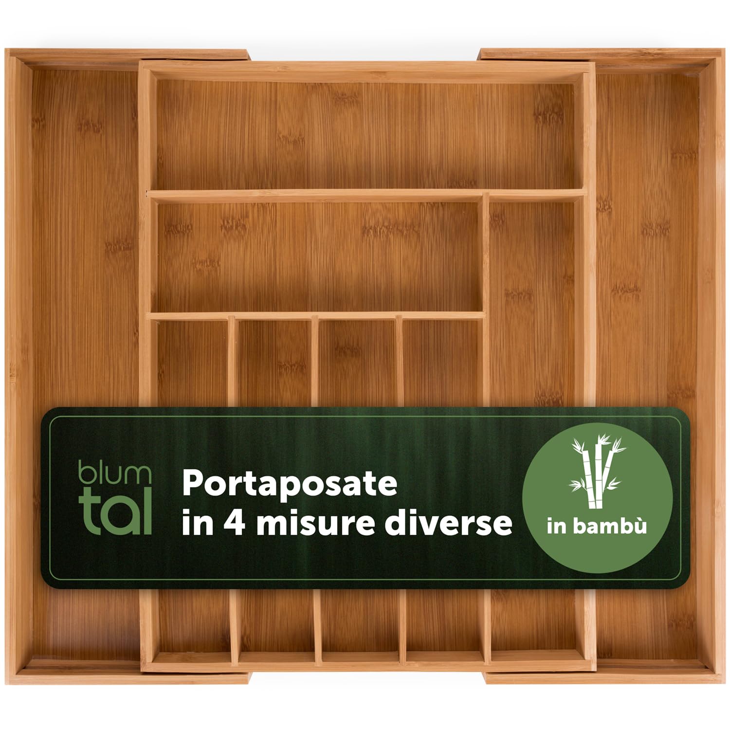 Portautensili Da Cucina Espandibile In Bambù Bellsal | Organizer Regolabile Per Cassetti Posate E Utensili, Per Cucina, Camera Da Letto E Ufficio