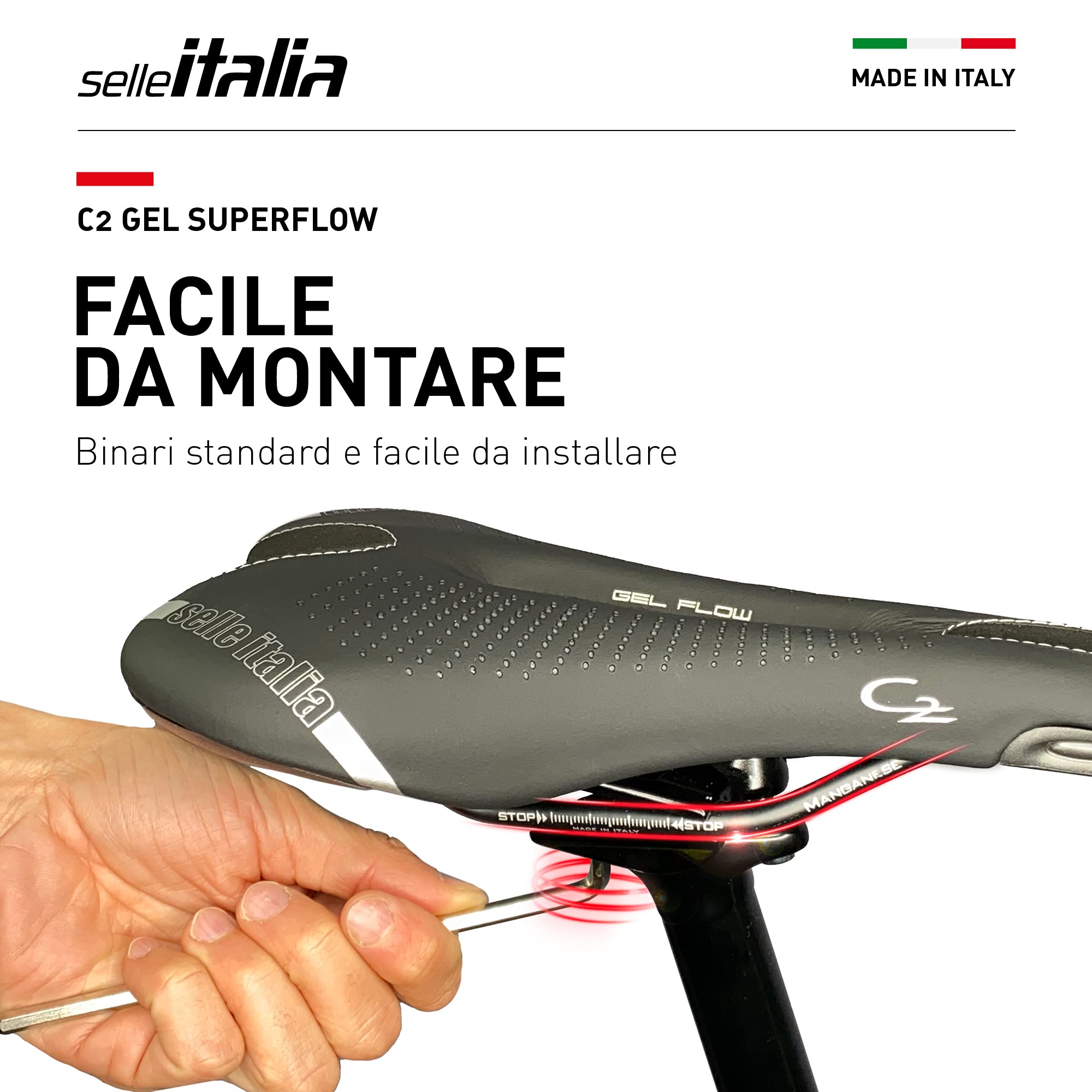 Amazon.com : Selle Italia, C2 Gel Flow S, Saddle, 276 x 136mm, Men