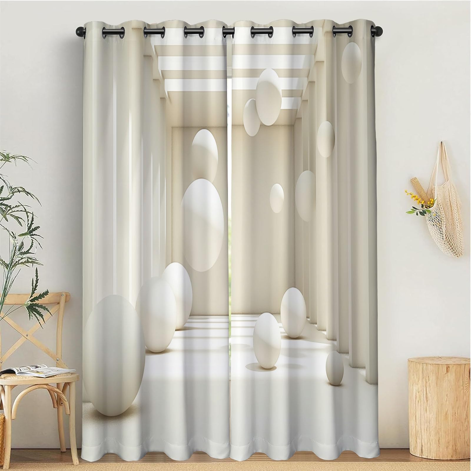 Rideau occultant isolant thermique anti froid opaque pour chambre et salon