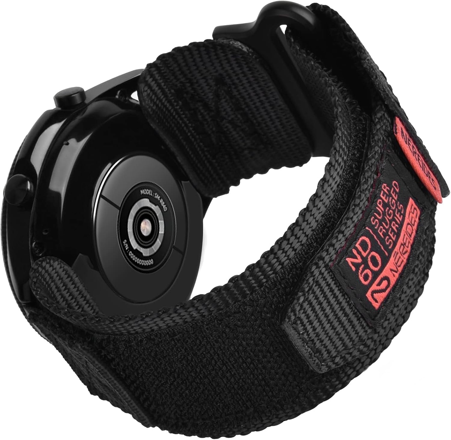 Nereides Band Compatible with Samsung Galaxy Watch 3 45mm/Galaxy Watch 46mm/Gear S3 Frontier/Classic, 22mm Nylon Sport Replacement Strap for Men Women (Black,L)