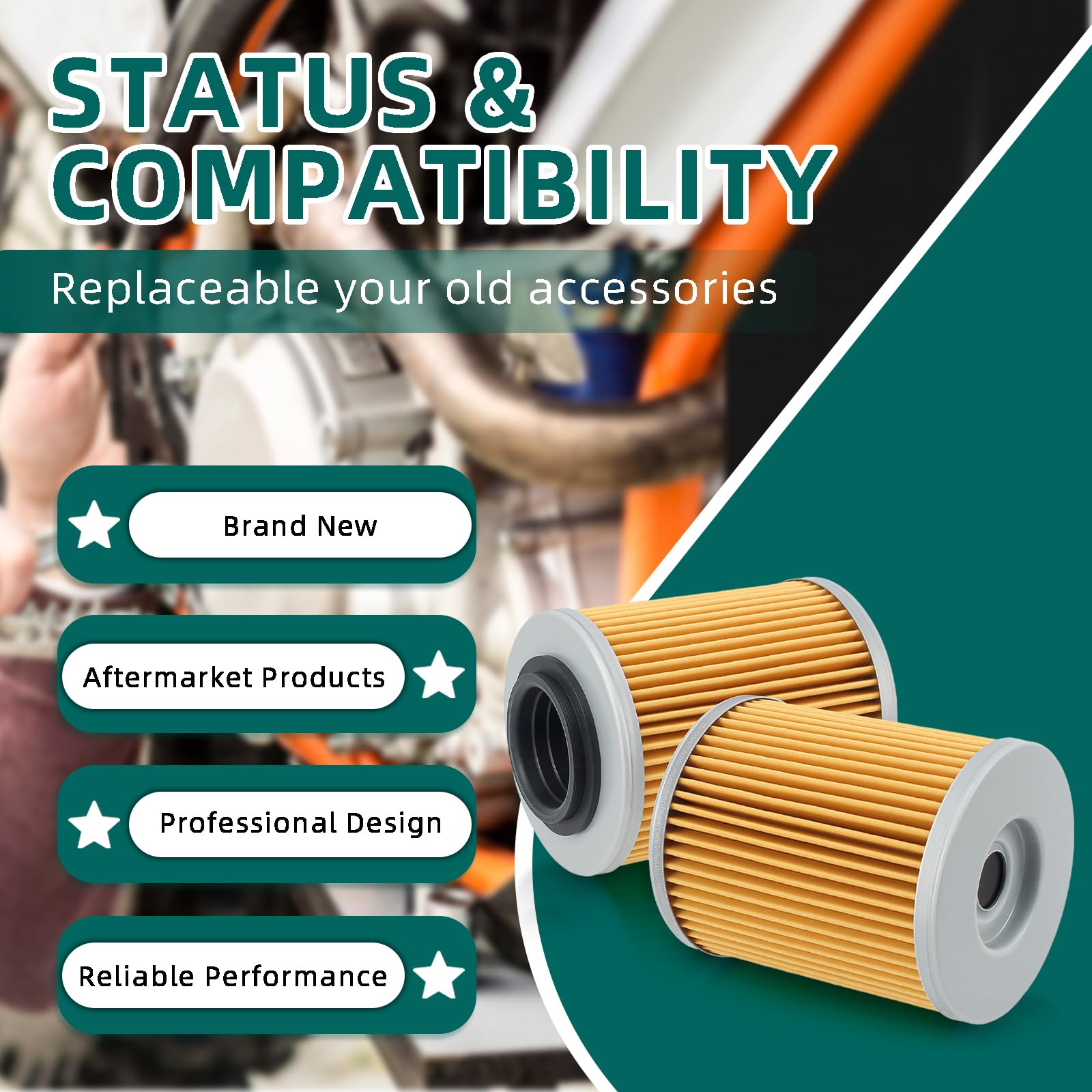 Engine Oil Filter CFMoto Oil Filter 2-Pack - Fits Cforce, Zforce, Uforce 400-1000 UTV & ATV Models 2 Pack Oil Filters - Foto 2