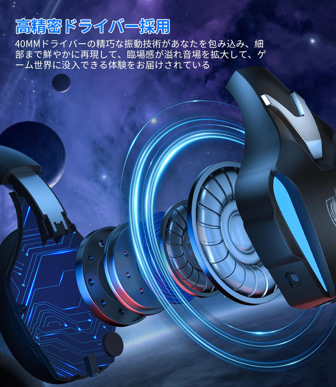 Amazon.co.jp: PHOINIKAS ワイヤレスゲーミングヘッドセット2.4